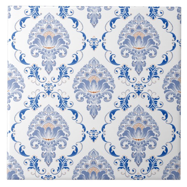 Victorian classic interior decorating blue white tile (Front)