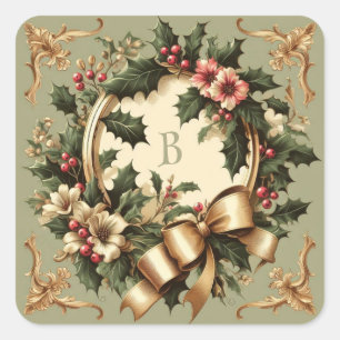 Victorian/Classic/Vintage Christmas Square Sticker