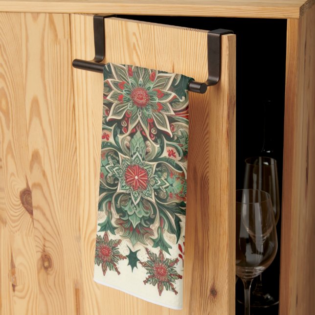 Victorian/Classic/Vintage Christmas Tea Towel (Thirds Fold)