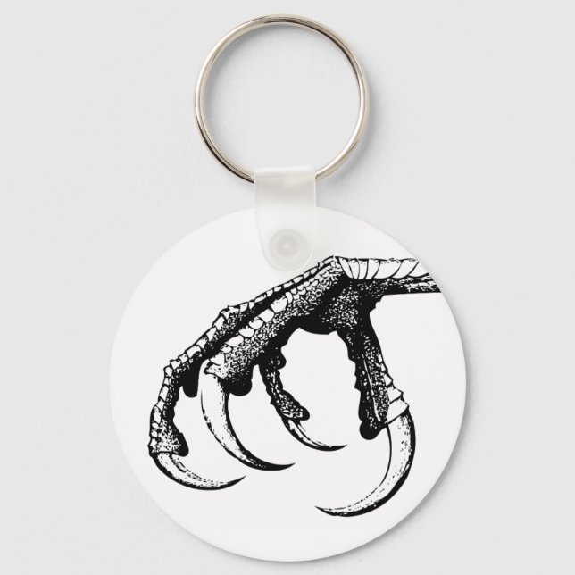 Victorian clawfoot talon black and white key ring (Front)