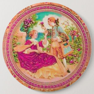 Victorian colonial French floral perfume label 6 Cm Round Badge