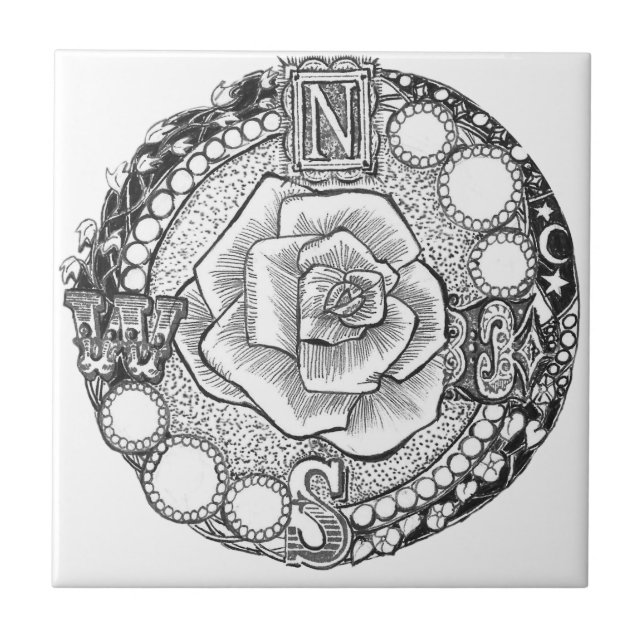 Victorian Compass Rose Tile (Front)