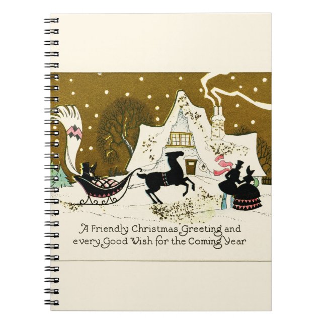 Victorian Country Christmas Spiral Notebook (Front)