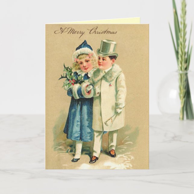 Victorian Couple Christmas Card (Front)