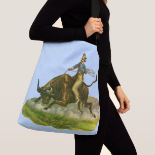 Victorian cowboy bull rider crossbody bag