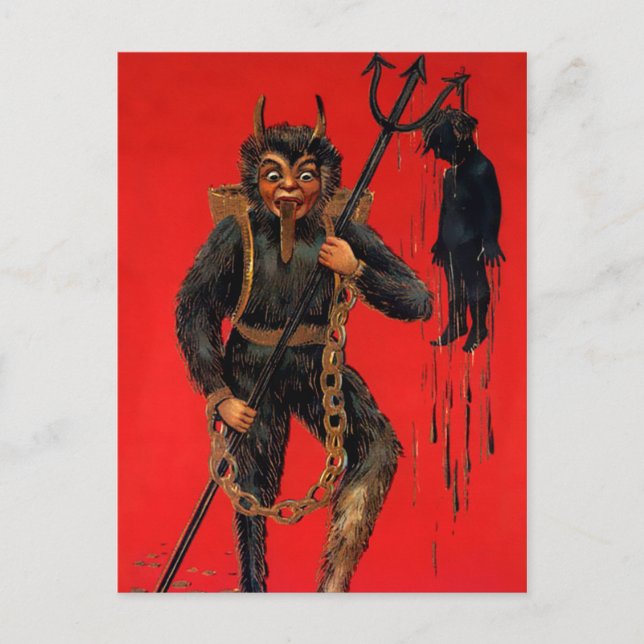 Victorian Creepy Krampus Postcard (Front)