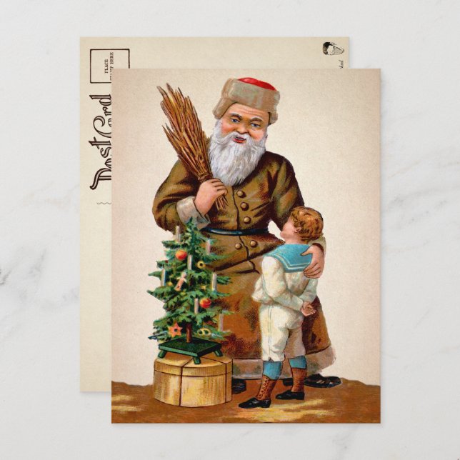 Victorian Creepy  Santa Postcard (Front/Back)