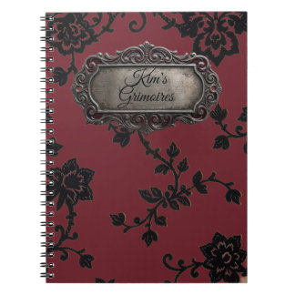Victorian Crimson Lace Personalised Spiral Noteboo Notebook