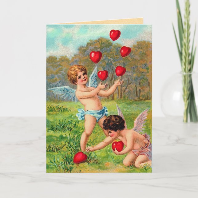 Victorian Cupid Valentine's Day Card (Front)