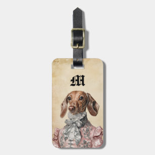 Victorian Dachshund Dog Luggage Tags