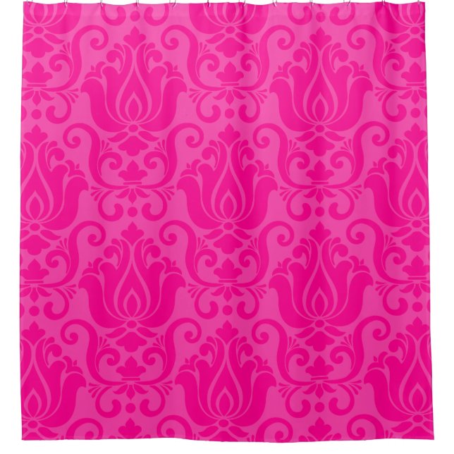 victorian damask antique pink wallpaper ornate shower curtain (Front)