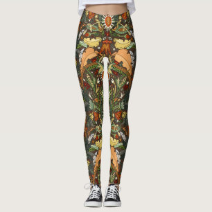 Victorian damask earth leggings