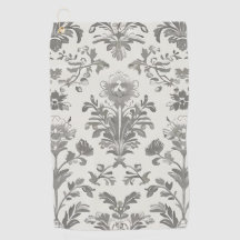 Victorian Damask Floral White Vintage