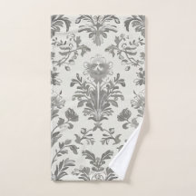 Victorian Damask Floral White Vintage