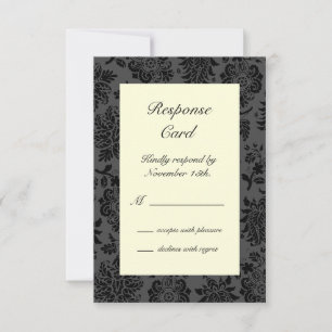 Victorian Damask RSVP (ivory) Card