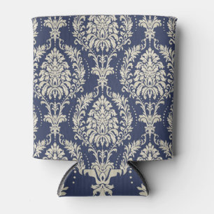 Victorian Damask Wallpaper Vintage Pattern Can Cooler