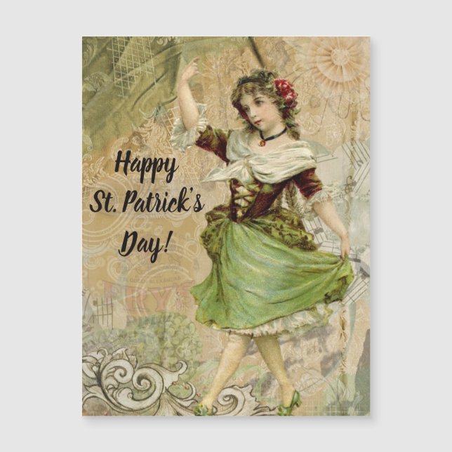 Victorian Dancing Girl in Green St. Patrick's Day (Front)