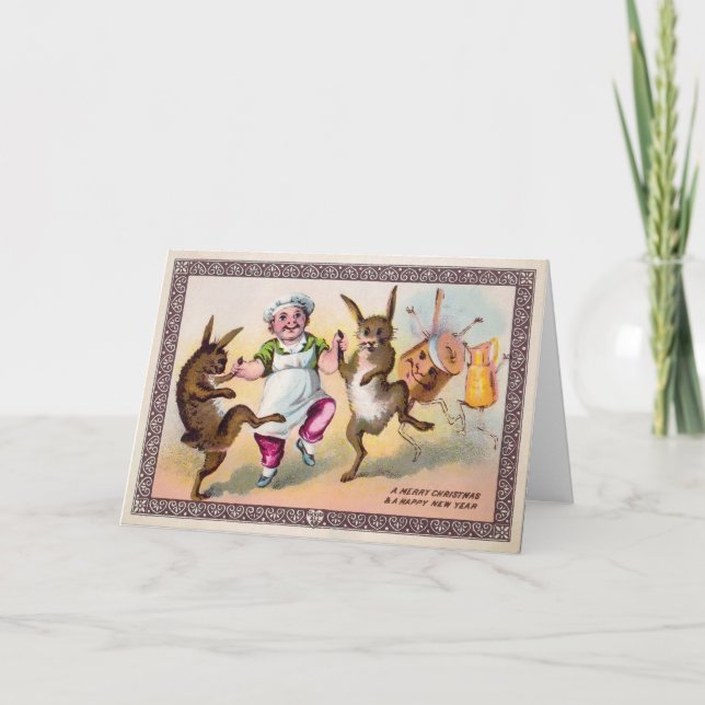 Victorian Dancing Things Holiday Card (Front)