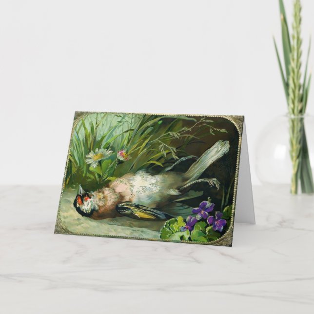 Victorian Dead Bird Christmas Card (Front)