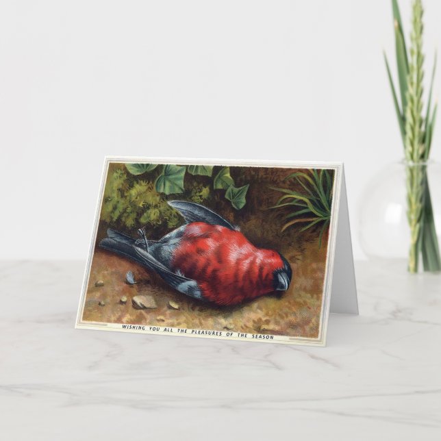Victorian Dead Bird Christmas Card (Front)