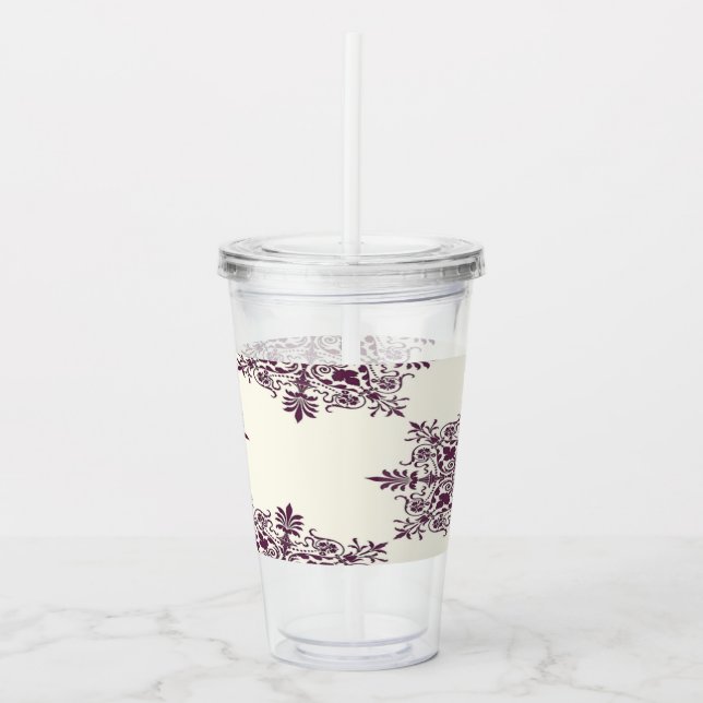 Victorian decorative pattern acrylic tumbler (Front)