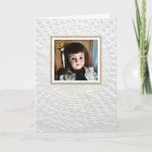 Victorian Doll "Francis" on Crocheted Lace blank Card