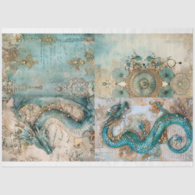 Victorian Dragon Series Design 3 Tissue Paper (Front)