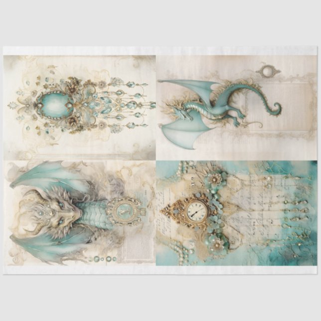 Victorian Dragon Series Design 4 Tissue Paper (Front)