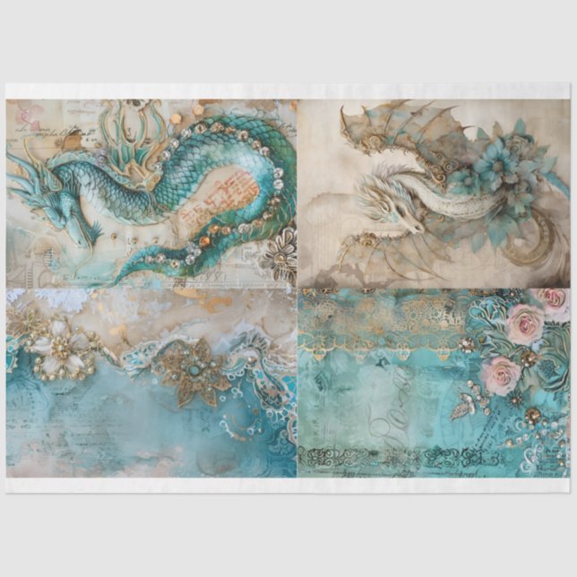 Victorian Dragon Series Design 6 Tissue Paper (Front)