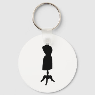 Victorian Dress Form Silhouette Key Ring