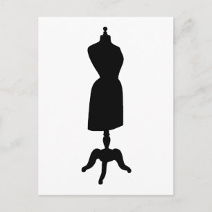Victorian Dress Form Silhouette Postcard