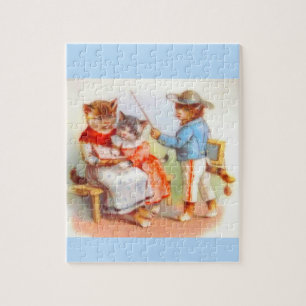 Victorian dressed kitty cats jigsaw puzzle