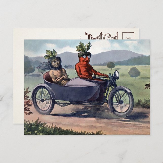 Victorian Driving Carrots Postcard  (Front/Back)