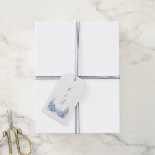 Victorian Dusty Blue Baroque Crest Gift Tags