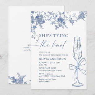 Victorian Dusty Blue French Garden BRIDAL SHOWER Invitation