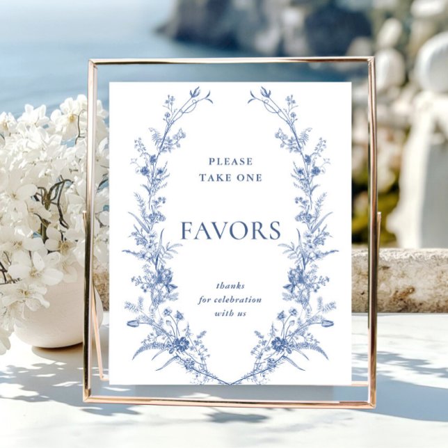 Victorian Dusty Blue French Garden Favours Sign (Creator Uploaded)