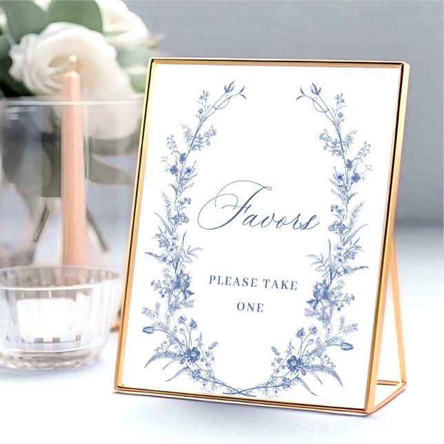 Victorian Dusty Blue French Garden Favours Sign (Creator Uploaded)