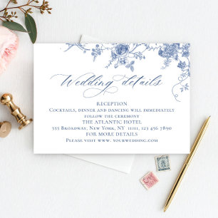 Victorian Dusty Blue French Garden Wedding Details Enclosure Card