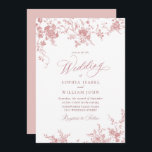 Victorian Dusty Blush Pink French Garden Wedding Invitation<br><div class="desc">For further customisation,  please click the "customise further" link and use our design tool to modify this template. 
 If you need help or matching items,  please contact me.</div>