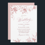 Victorian Dusty Blush Pink French Garden Wedding Invitation<br><div class="desc">For further customisation,  please click the "customise further" link and use our design tool to modify this template. 
 If you need help or matching items,  please contact me.</div>