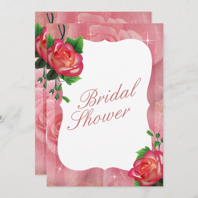 Victorian Dusty Rose Floral Wedding Invitation (Front/Back)