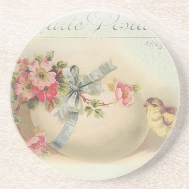 Victorian Easter chic and egg Coaster (Front)