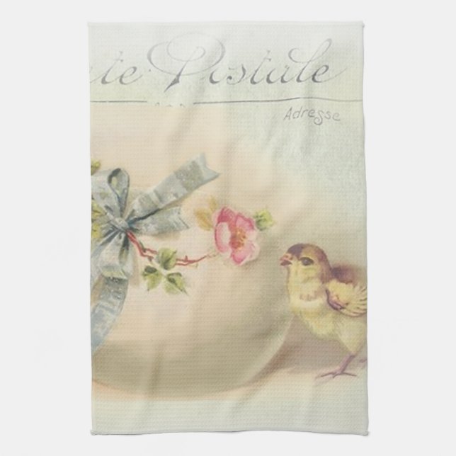 Victorian Easter chic and egg Tea Towel (Vertical)