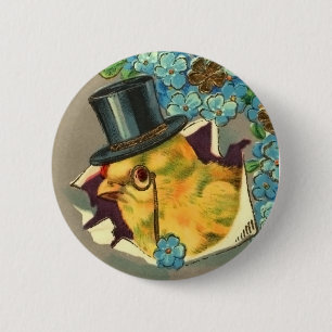 Victorian Easter Chick Button