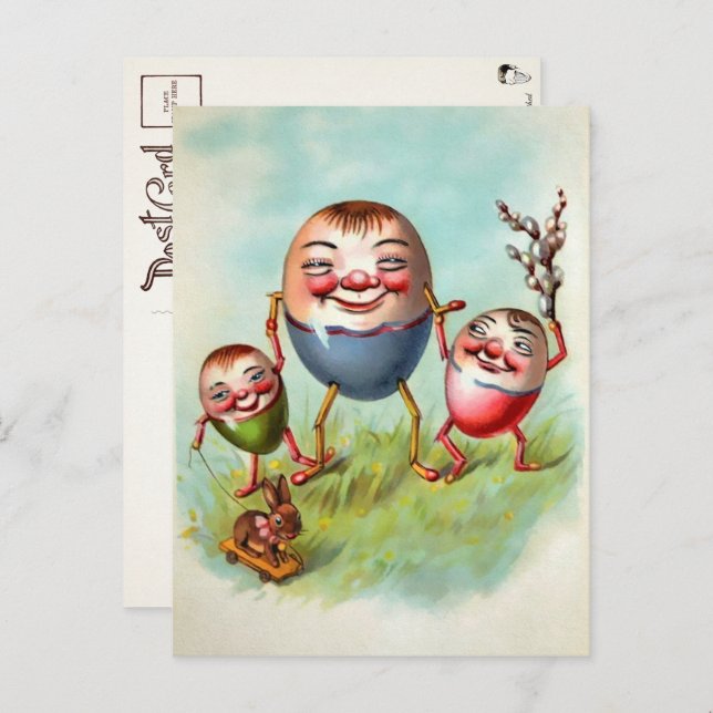 Victorian Easter Egg Family Postcard (Front/Back)
