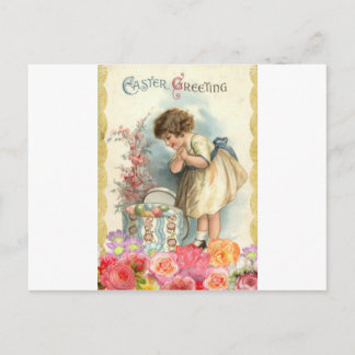 victorian easter eggs holiday postcard