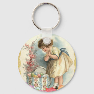 victorian easter eggs key ring