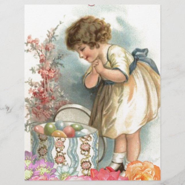victorian easter eggs personalized letterhead (Front)