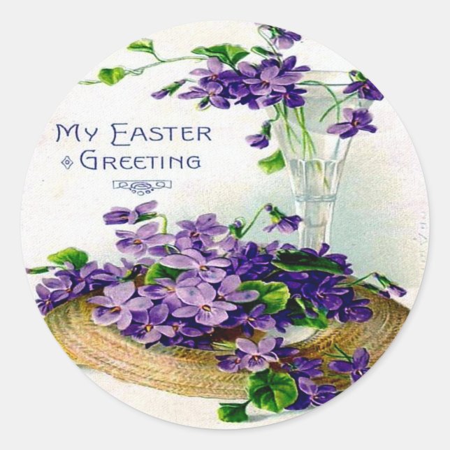 Victorian Easter Ephemera Classic Round Sticker (Front)