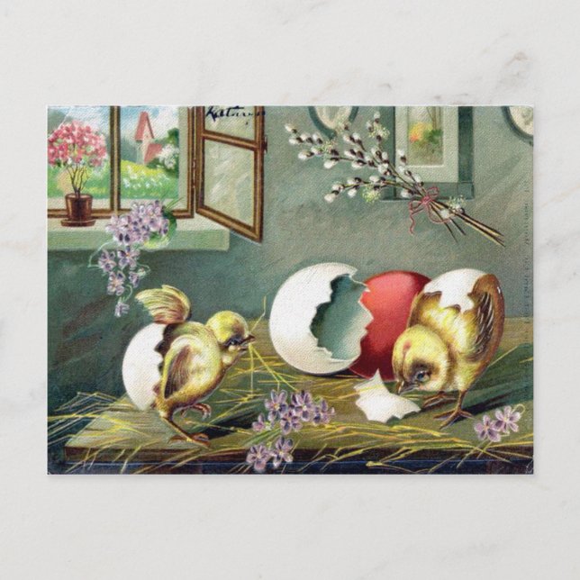 Victorian Easter Ephemera Holiday Postcard (Front)